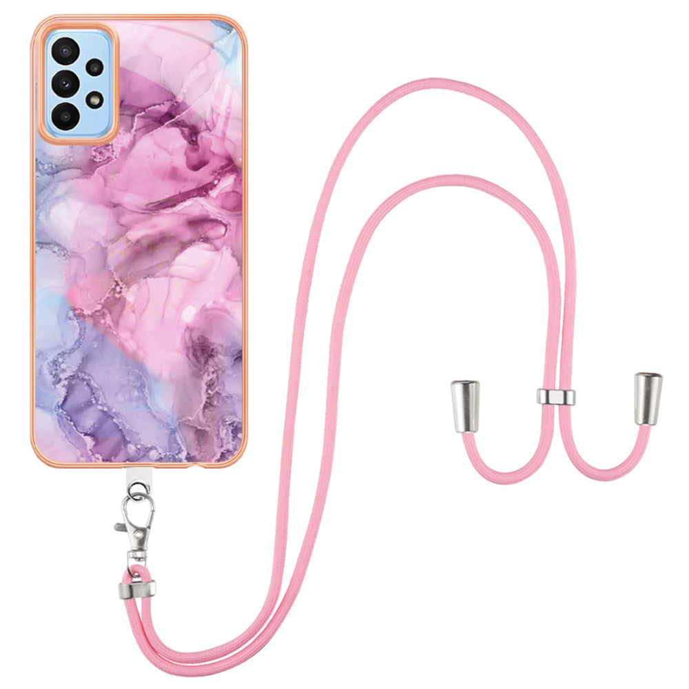 YB IMD Series-18 Style E IMD Phone Case for Samsung Galaxy A53 5G 2.0mm TPU Electroplating Marble Pattern Cover with Lanyard YB IMD Series-18 Style E IMD Phone Case for Samsung Galaxy A53 5G 2.0mm TPU Electroplating Marble Pattern Cover with Lanyard